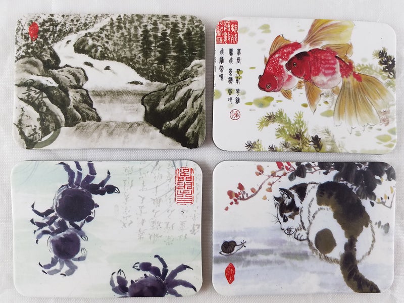 Cohpoh Chinese Writing Brush Style Fridge Magnets Refrigerator Magnet Design Decorations Art Decor Items Pattern Souvenirs Set of 24 - Image 2